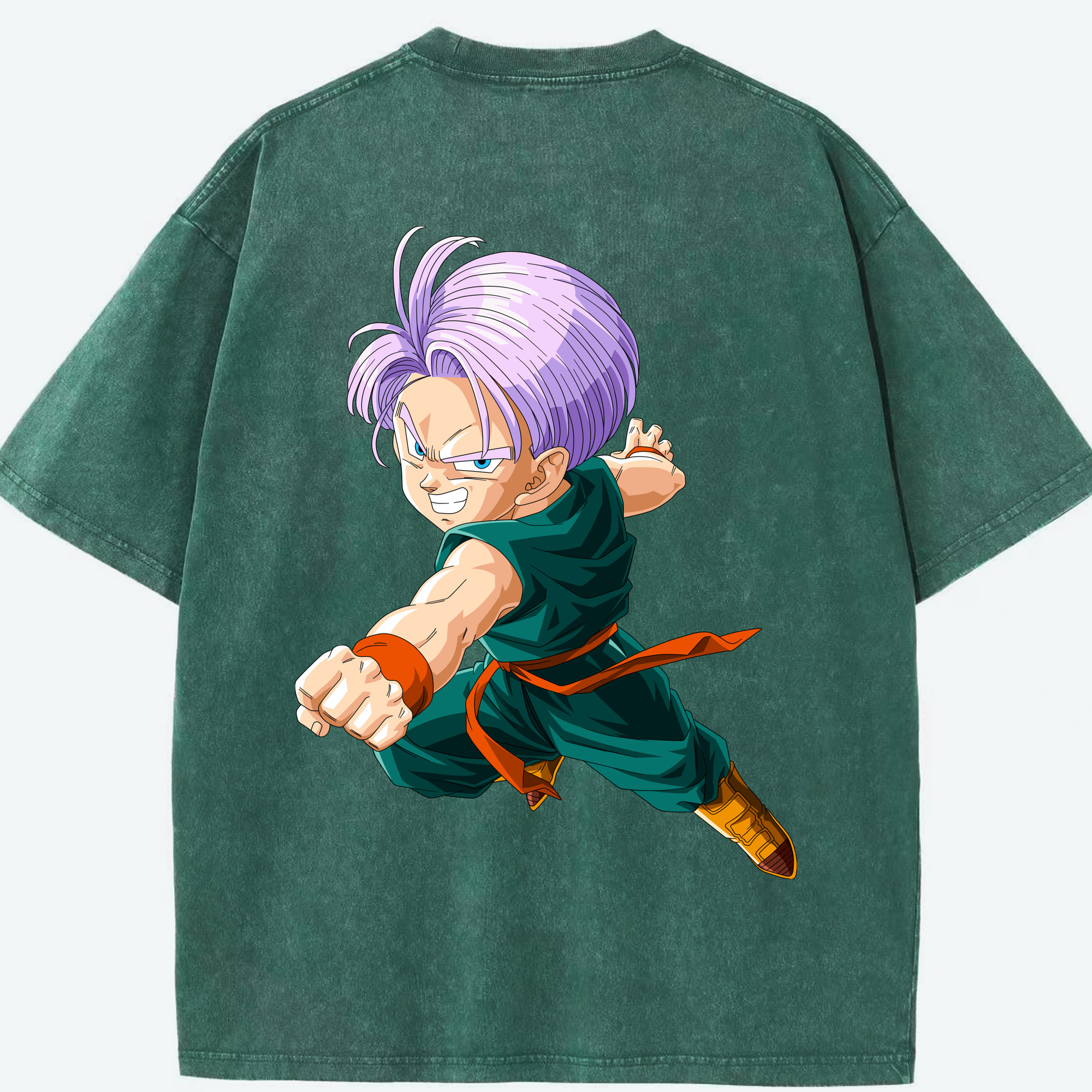 （画像用） ドラゴンボール トランクス（Torankusu）DRAGON BALL Trunks 綿100% ヴィンテージ風 半袖Tシャツ（背面プリント）